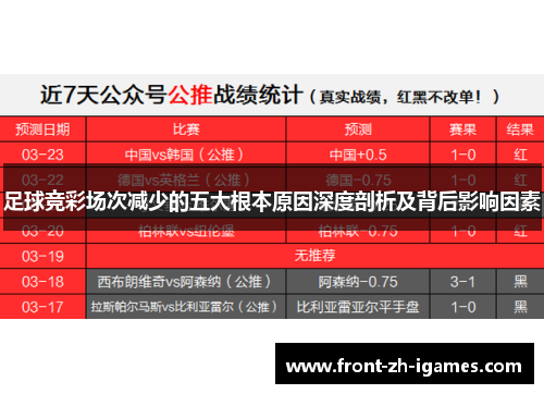 足球竞彩场次减少的五大根本原因深度剖析及背后影响因素 足球竞彩场次减少的五大根本原因深度剖析及背后影响因素